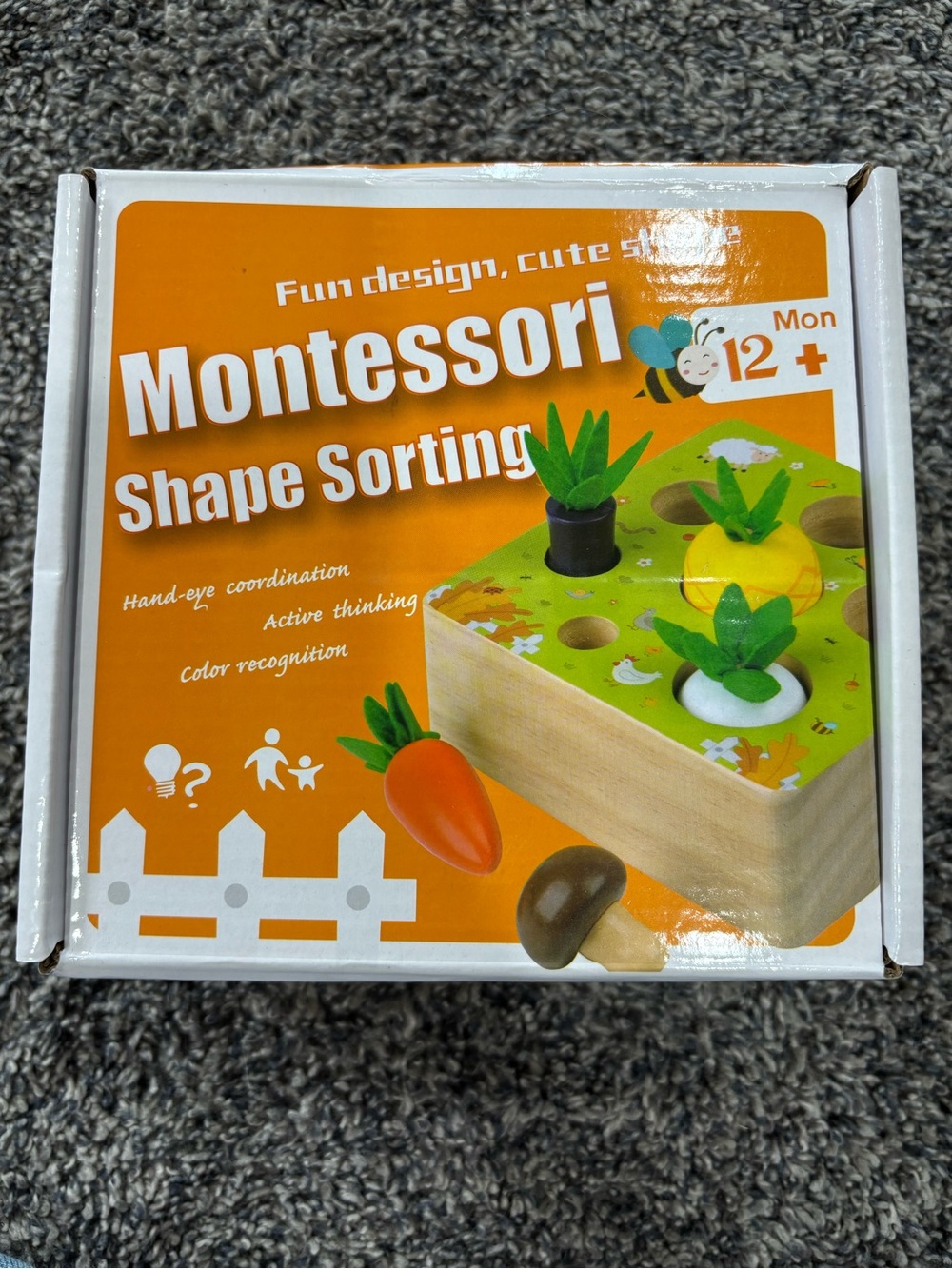 Montessori Shape Sorting Toy - Orange & Green